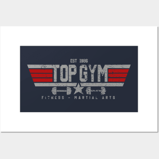 Top Gym Distressed Grey Posters and Art